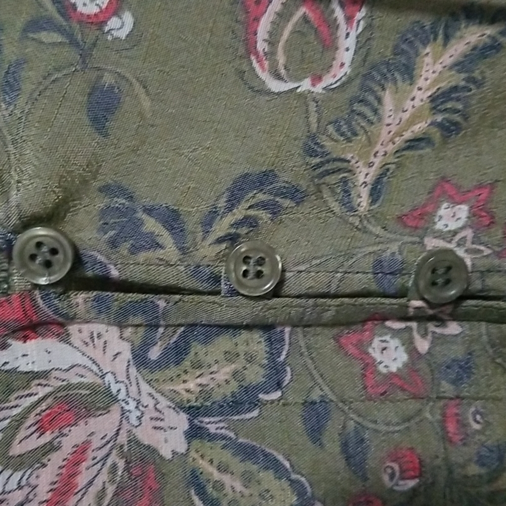 St. John's Bay Sage Green And Floral Sleeveless XL Blouse - Picture 6 of 9